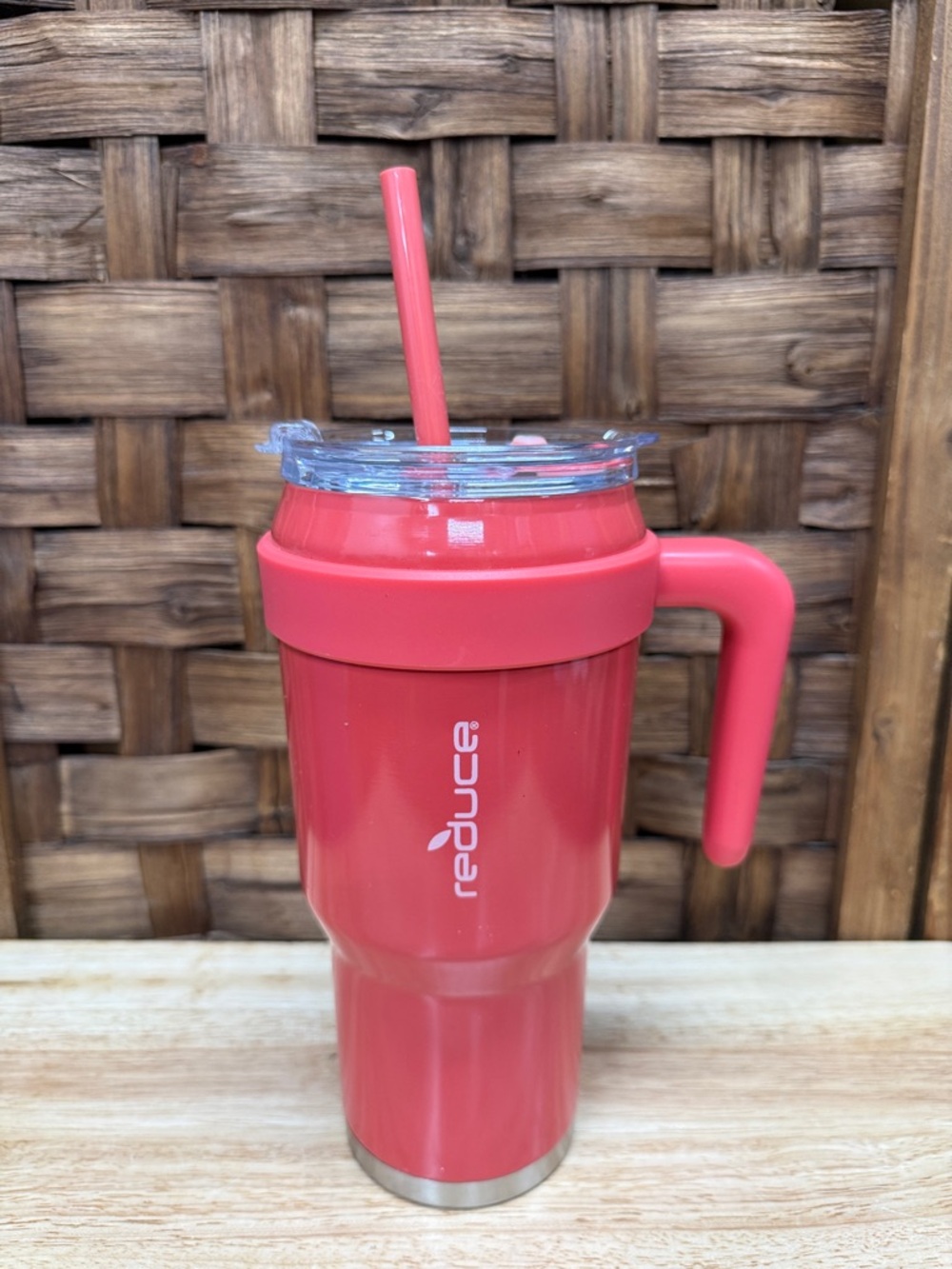 Reduce Insulated Travel Tumbler with Handle in Coral Pink
